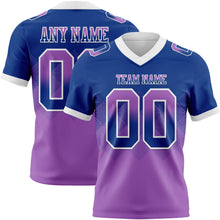 Load image into Gallery viewer, Custom Royal Medium Purple-White Mesh Authentic Gradient Square Shape Flag Football Jersey