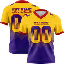 Load image into Gallery viewer, Custom Yellow Purple-Red Mesh Authentic Gradient Square Shape 7V7 Flag Football Jersey
