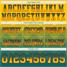 Load image into Gallery viewer, Custom Yellow Teal-Red Mesh Authentic Gradient Square Shape Flag Football Jersey