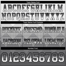 Load image into Gallery viewer, Custom White Steel Gray-Black Mesh Authentic Gradient Square Shape Flag Football Jersey