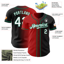 Load image into Gallery viewer, Custom Black White Red-Kelly Green Authentic Gradient Fashion Baseball Jersey