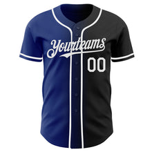 Load image into Gallery viewer, Custom Black White-Royal Authentic Gradient Fashion Baseball Jersey