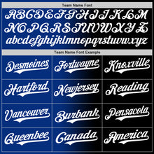 Load image into Gallery viewer, Custom Black White-Royal Authentic Gradient Fashion Baseball Jersey