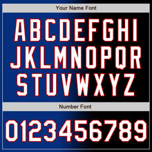 Load image into Gallery viewer, Custom Black White Royal-Red Authentic Gradient Fashion Baseball Jersey