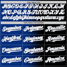 Load image into Gallery viewer, Custom Black White Royal-Gray Authentic Gradient Fashion Baseball Jersey