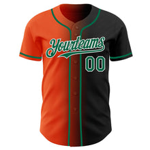 Load image into Gallery viewer, Custom Black Kelly Green Orange-White Authentic Gradient Fashion Baseball Jersey