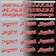 Load image into Gallery viewer, Custom Black Red Gray-White Authentic Gradient Fashion Baseball Jersey