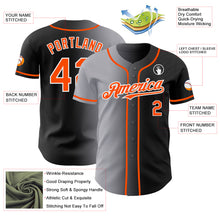 Load image into Gallery viewer, Custom Black Orange Gray-White Authentic Gradient Fashion Baseball Jersey
