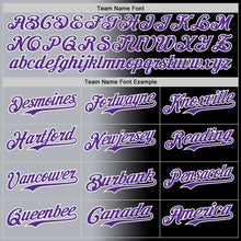 Load image into Gallery viewer, Custom Black Purple Gray-White Authentic Gradient Fashion Baseball Jersey