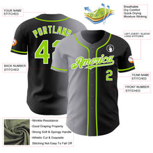 Load image into Gallery viewer, Custom Black Neon Green Gray-White Authentic Gradient Fashion Baseball Jersey