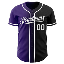Load image into Gallery viewer, Custom Black White-Purple Authentic Gradient Fashion Baseball Jersey