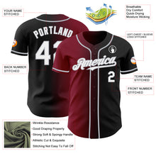 Load image into Gallery viewer, Custom Black White Crimson-Gray Authentic Gradient Fashion Baseball Jersey