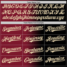 Load image into Gallery viewer, Custom Black Cream-Crimson Authentic Gradient Fashion Baseball Jersey