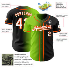 Load image into Gallery viewer, Custom Black White Neon Green-Orange Authentic Gradient Fashion Baseball Jersey