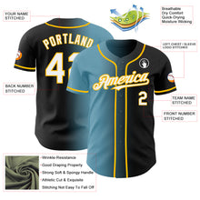 Load image into Gallery viewer, Custom Black White Shadow Blue-Gold Authentic Gradient Fashion Baseball Jersey
