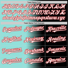 Load image into Gallery viewer, Custom Black White Ice Blue-Red Authentic Gradient Fashion Baseball Jersey