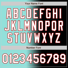 Load image into Gallery viewer, Custom Black White Ice Blue-Red Authentic Gradient Fashion Baseball Jersey