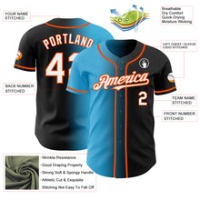 Load image into Gallery viewer, Custom Black White Sky Blue-Orange Authentic Gradient Fashion Baseball Jersey