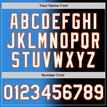 Load image into Gallery viewer, Custom Black White Electric Blue-Orange Authentic Gradient Fashion Baseball Jersey