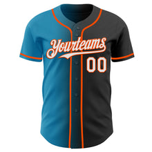 Load image into Gallery viewer, Custom Black White Panther Blue-Orange Authentic Gradient Fashion Baseball Jersey