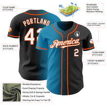 Load image into Gallery viewer, Custom Black White Panther Blue-Orange Authentic Gradient Fashion Baseball Jersey