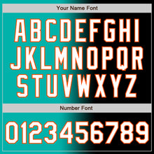 Load image into Gallery viewer, Custom Black White Aqua-Orange Authentic Gradient Fashion Baseball Jersey