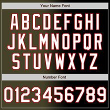 Load image into Gallery viewer, Custom Black White Olive-Red Authentic Gradient Fashion Baseball Jersey