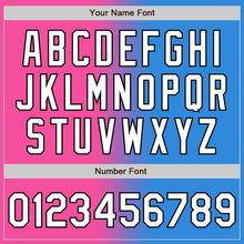 Load image into Gallery viewer, Custom Electric Blue White Pink-Black Authentic Gradient Fashion Baseball Jersey