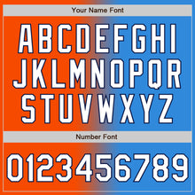 Load image into Gallery viewer, Custom Electric Blue White Orange-Navy Authentic Gradient Fashion Baseball Jersey