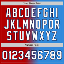 Load image into Gallery viewer, Custom Electric Blue White Red-Navy Authentic Gradient Fashion Baseball Jersey