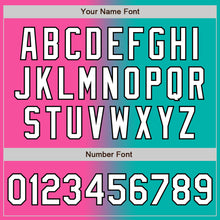 Load image into Gallery viewer, Custom Aqua White Pink-Black Authentic Gradient Fashion Baseball Jersey