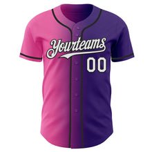 Load image into Gallery viewer, Custom Purple White Pink-Black Authentic Gradient Fashion Baseball Jersey