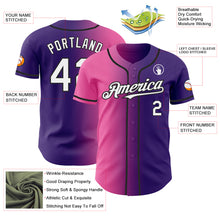 Load image into Gallery viewer, Custom Purple White Pink-Black Authentic Gradient Fashion Baseball Jersey