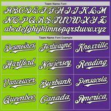 Load image into Gallery viewer, Custom Purple White Neon Green-Black Authentic Gradient Fashion Baseball Jersey