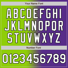 Load image into Gallery viewer, Custom Purple White Neon Green-Black Authentic Gradient Fashion Baseball Jersey