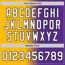 Load image into Gallery viewer, Custom Purple White Gold-Black Authentic Gradient Fashion Baseball Jersey