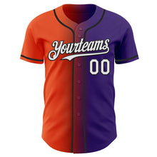 Load image into Gallery viewer, Custom Purple White Orange-Black Authentic Gradient Fashion Baseball Jersey