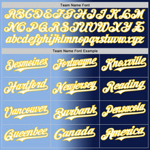 Load image into Gallery viewer, Custom Navy White Light Blue-Yellow Authentic Gradient Fashion Baseball Jersey