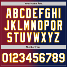 Load image into Gallery viewer, Custom Navy White Crimson-Gold Authentic Gradient Fashion Baseball Jersey