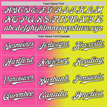 Load image into Gallery viewer, Custom Neon Yellow White Pink-Black Authentic Gradient Fashion Baseball Jersey