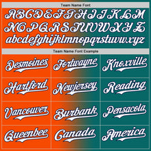 Load image into Gallery viewer, Custom Teal White Orange-Navy Authentic Gradient Fashion Baseball Jersey