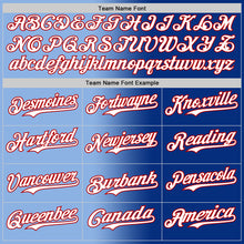 Load image into Gallery viewer, Custom Royal White Light Blue-Red Authentic Gradient Fashion Baseball Jersey