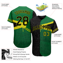 Load image into Gallery viewer, Custom Graffiti Pattern Black-Green 3D Jamaica Authentic Baseball Jersey
