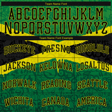 Load image into Gallery viewer, Custom Graffiti Pattern Black-Green 3D Jamaica Authentic Baseball Jersey