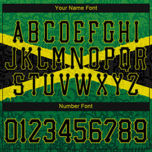 Load image into Gallery viewer, Custom Graffiti Pattern Black-Green 3D Jamaica Authentic Baseball Jersey