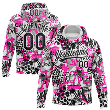 Load image into Gallery viewer, Custom Stitched Graffiti Pattern White-Black 3D Sports Pullover Sweatshirt Hoodie