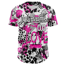 Load image into Gallery viewer, Custom Graffiti Pattern White-Black 3D Authentic Baseball Jersey