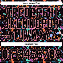 Load image into Gallery viewer, Custom Graffiti Pattern Black-Medium Pink 3D Expressive Splatter Performance T-Shirt