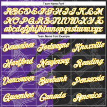 Load image into Gallery viewer, Custom Graffiti Pattern Black Purple-Gold Scratch 3D Performance T-Shirt