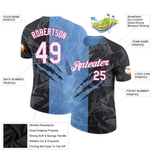 Load image into Gallery viewer, Custom Graffiti Pattern Black Light Blue-Pink Scratch 3D Performance T-Shirt